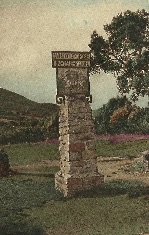 Sign with no visible base but with opening behind